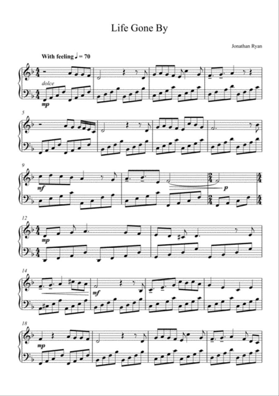 Life Gone By (For Solo Piano) Easy Piano scores gallery preview page 2