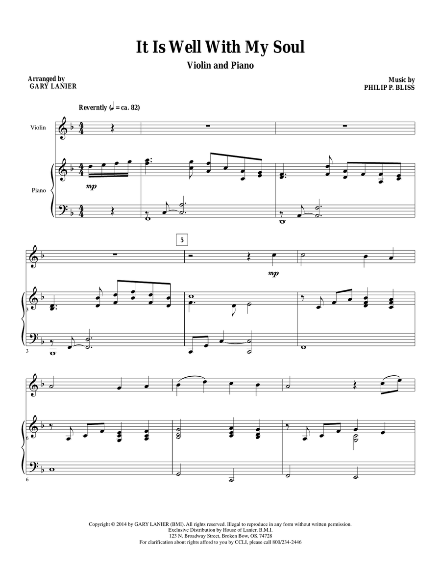 Gary Lanier: 3 BEAUTIFUL HYMNS, Set IV (Duets for Violin & Piano) Violin Solo scores gallery preview page 2