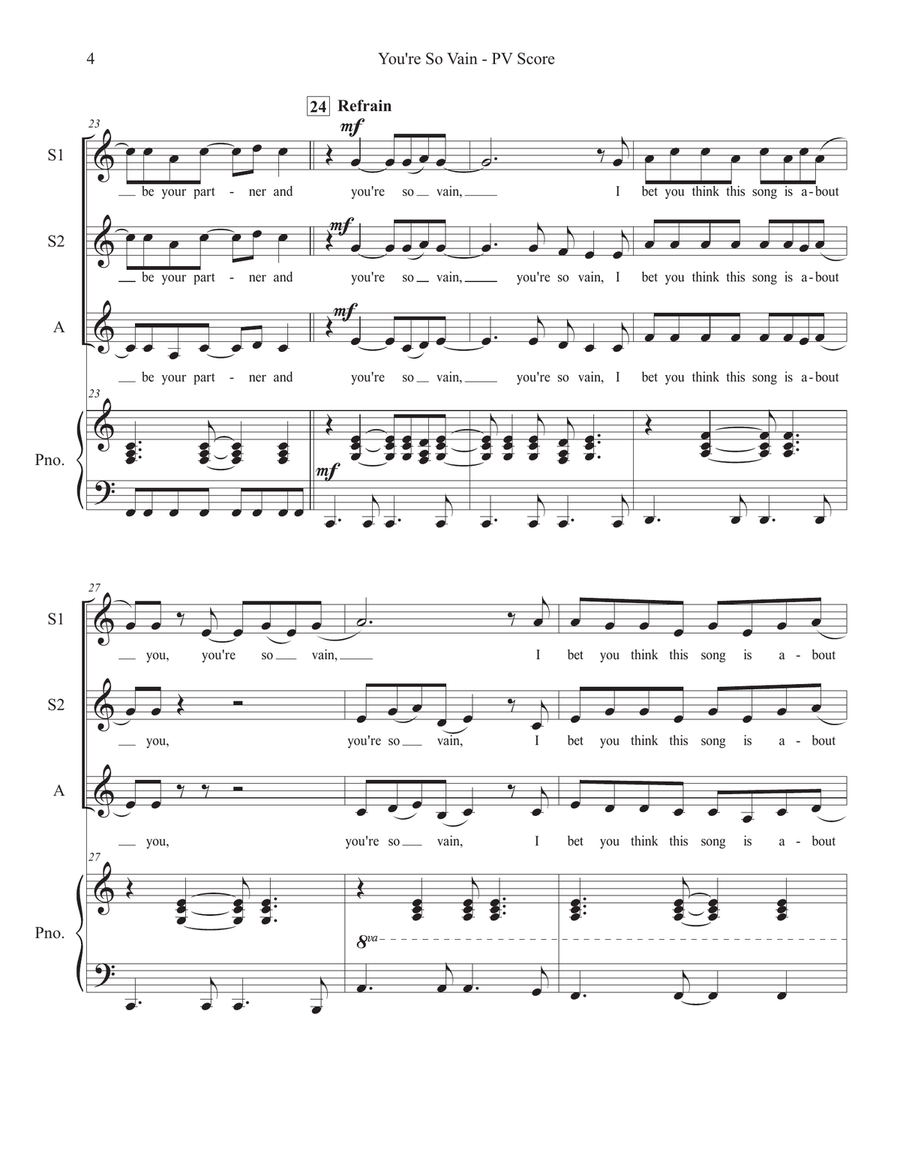 You're So Vain SSA scores gallery preview page 4