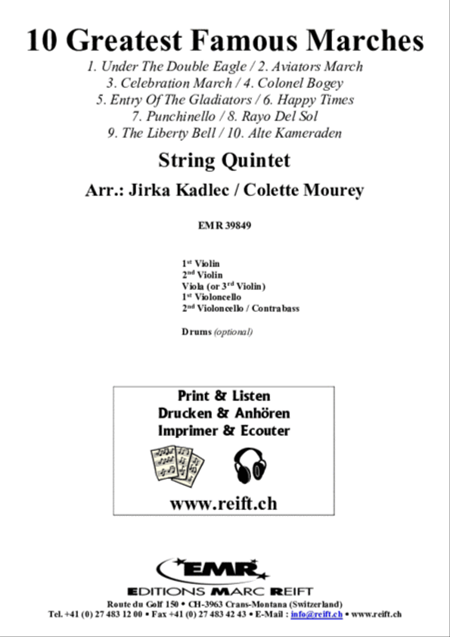 10 Greatest Famous Marches String Quintet scores gallery preview page 2
