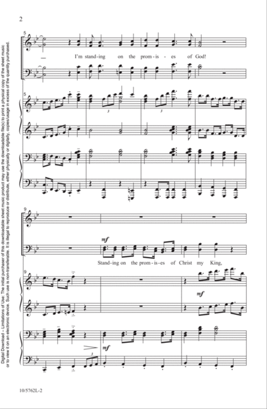 Standing on the Promises 4-Part scores gallery preview page 2