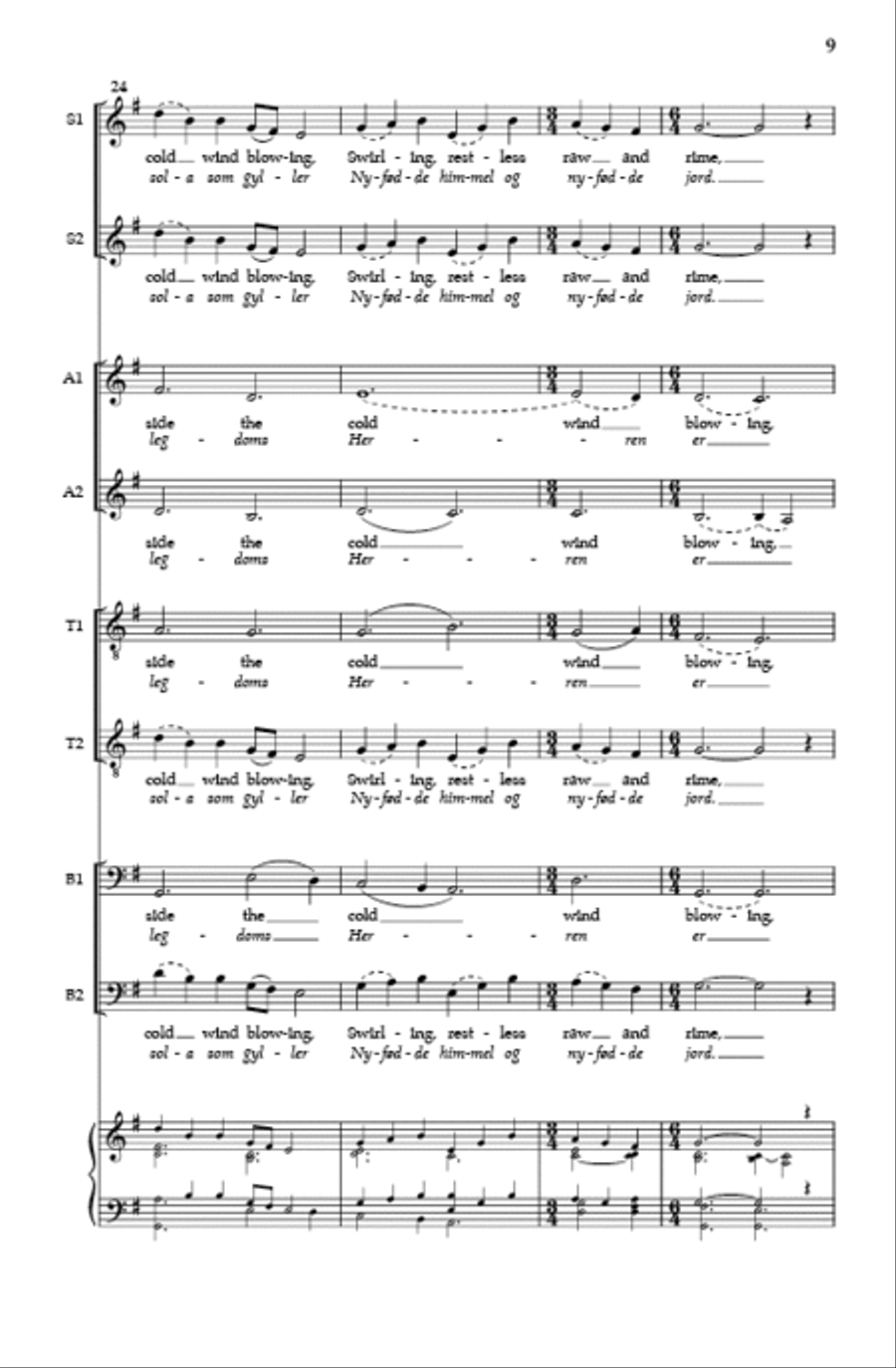Wintertide/Solrenning Sæle SSAATTBB scores gallery preview page 8
