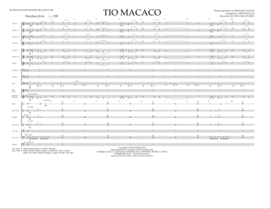Tio Macaco - Full Score Tio Macaco - Full Score Marching Band scores gallery preview page 1