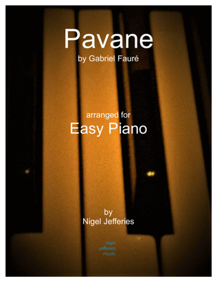 Book cover for Pavane by Gabriel Faure arranged for easy piano