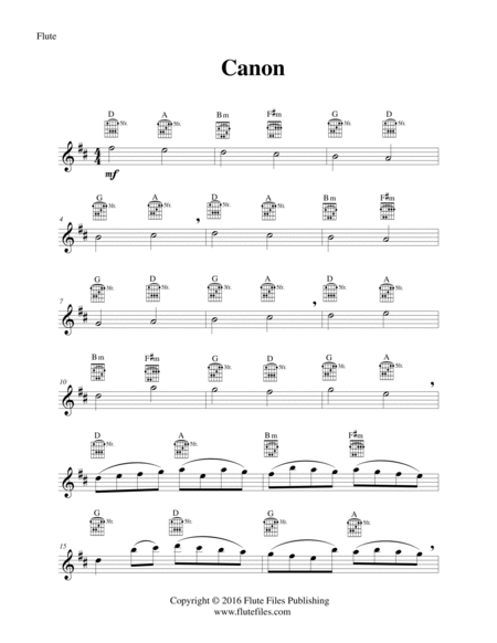 Canon - Flute Solo with Guitar Chords image number null