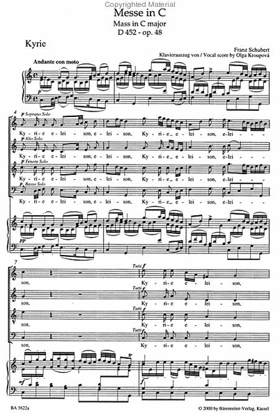 Mass in C major, op. 48 D 452