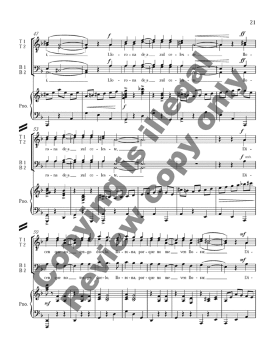 Three Mexican Folk Songs TTBB scores gallery preview page 21