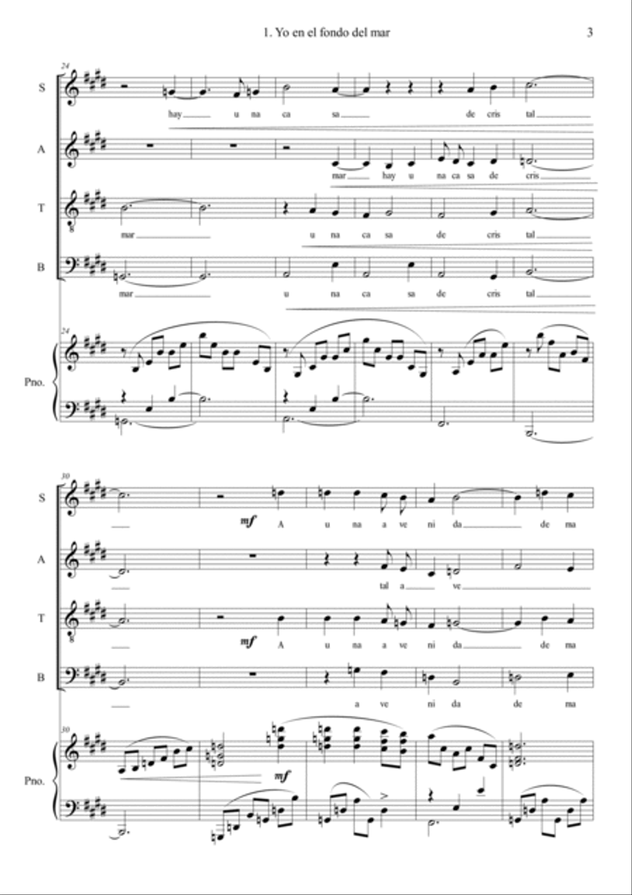 Three poems by Alfonsina Storni 4-Part scores gallery preview page 5
