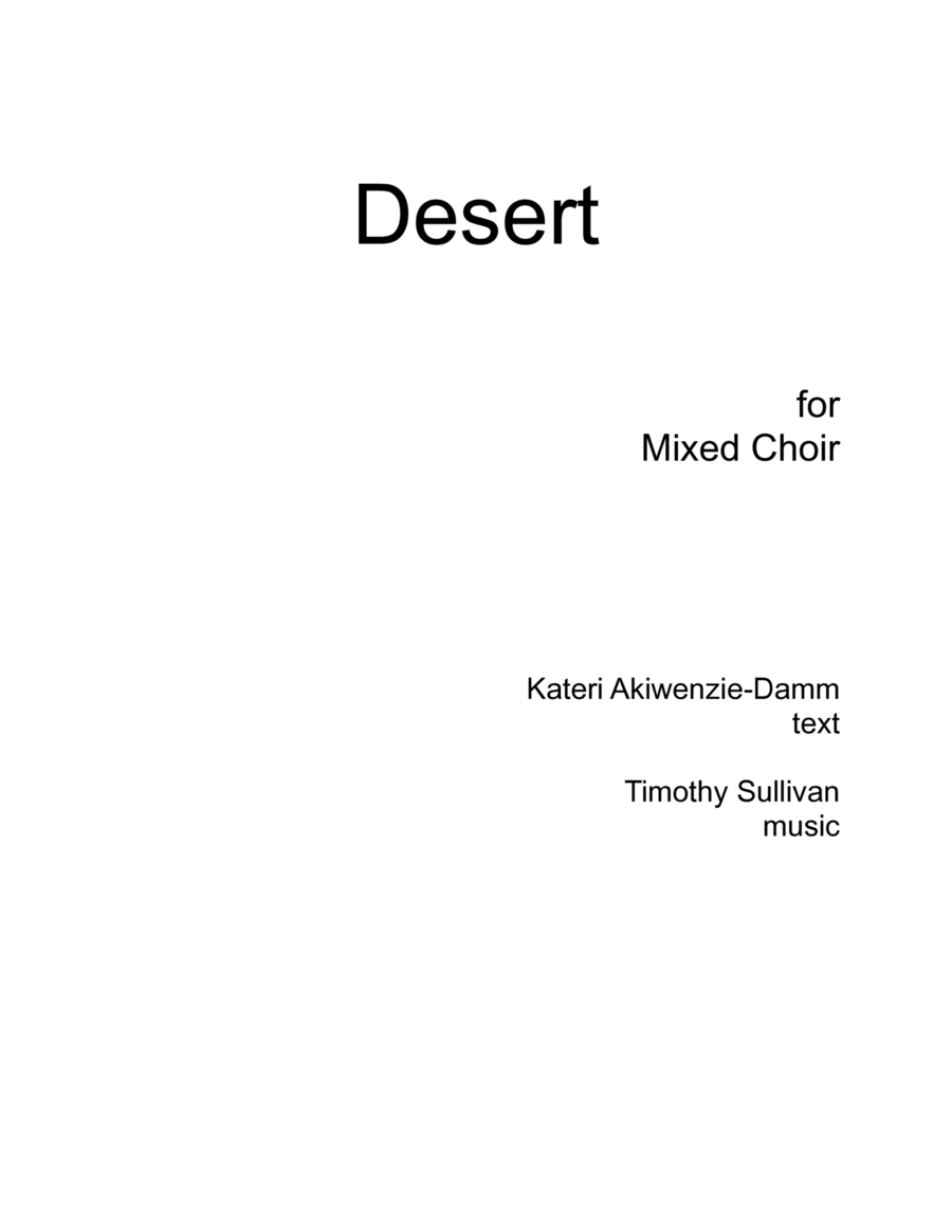 Desert Desert 4-Part scores gallery preview page 1