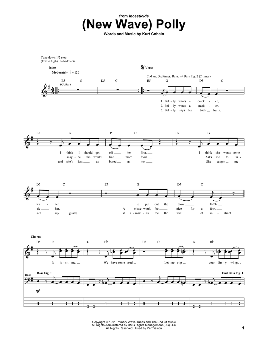 (New Wave) Polly Acoustic Guitar scores gallery preview page 1