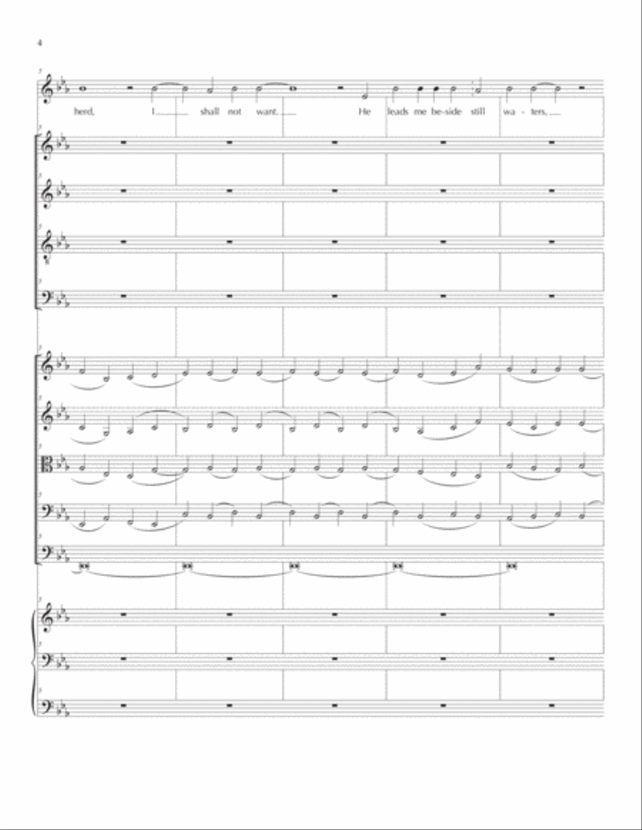I Am The Good Shepherd (version for solo voice, SATB, strings, and organ) 4-Part scores gallery preview page 4