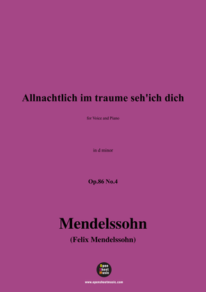 Book cover for F. Mendelssohn-Allnachtlich im traume sehich dich,Op.86 No.4,in d minor