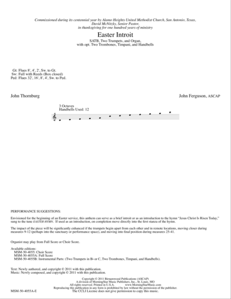 Easter Introit (Downloadable Full Score) image number null