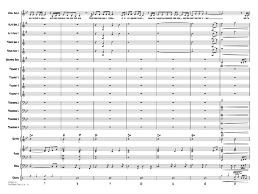 God Bless the U.S.A. (arr. Mark Taylor) - Conductor Score (Full Score) Jazz Ensemble scores gallery preview page 2