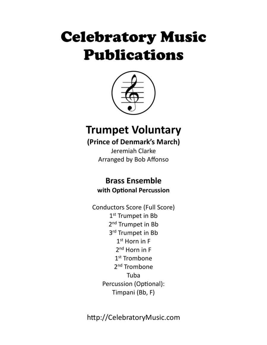 Trumpet Voluntary Brass Ensemble scores gallery preview page 1