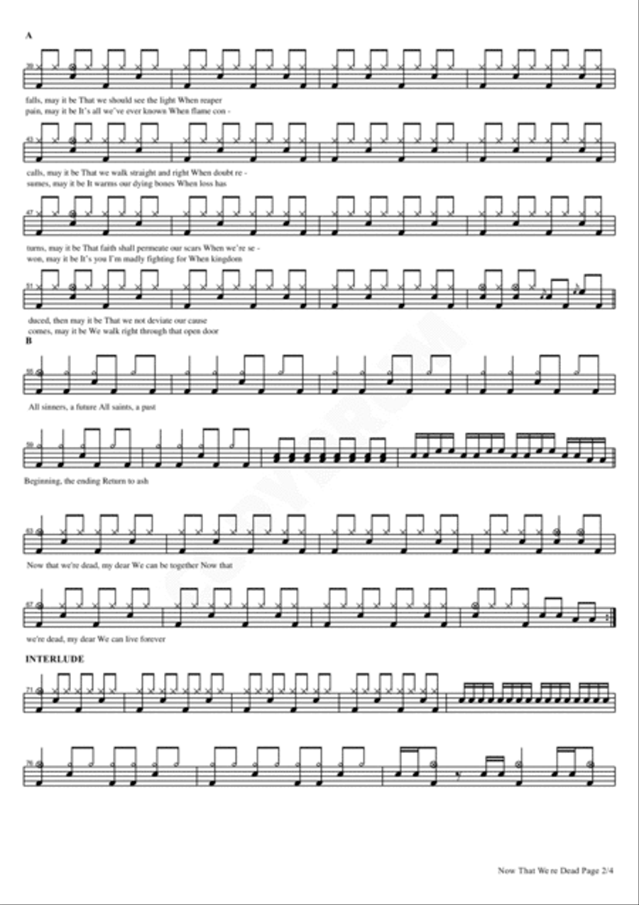 Now That We're Dead Now That We're Dead Drum Set scores gallery preview page 2