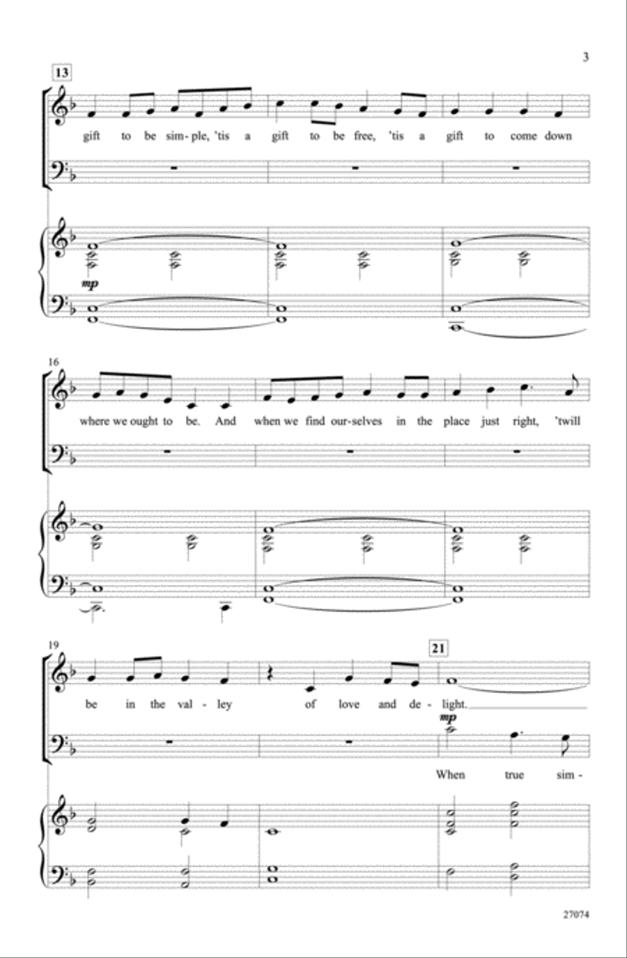 Simple Gifts 4-Part scores gallery preview page 2
