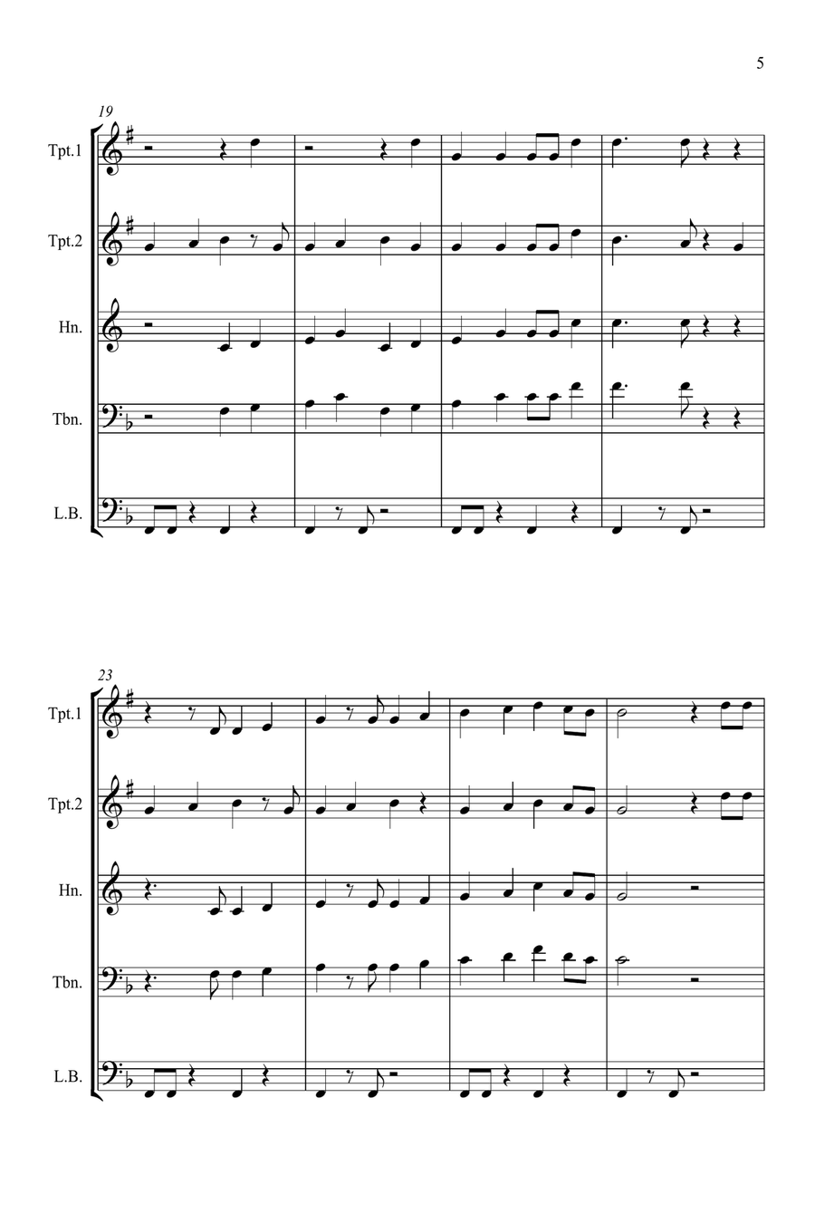 Single Ladies (Put A Ring On It) Brass Quartet scores gallery preview page 5