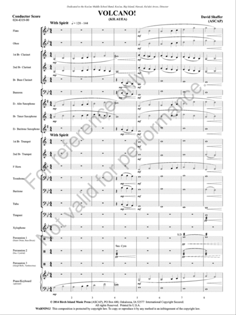 Volcano! Concert Band scores gallery preview page 4