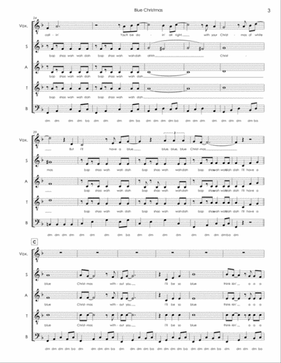 Blue Christmas 4-Part scores gallery preview page 3