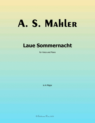 Book cover for Laue Sommernacht, by Alma Mahler, in A Major