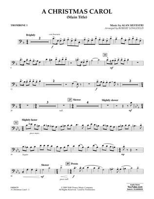 A Christmas Carol (Main Title) (arr. Robert Longfield) - Trombone 1