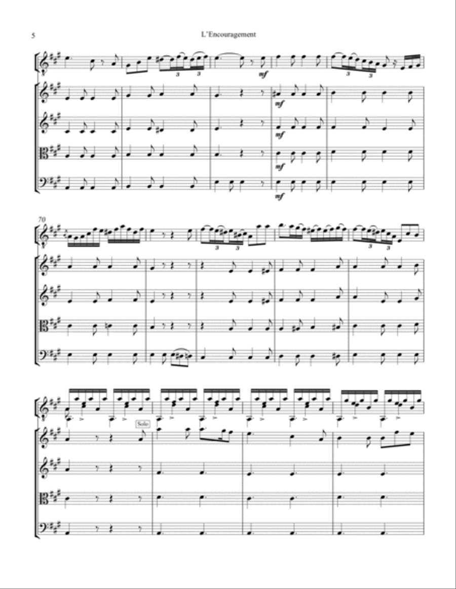 L'Encouragement Op. 34 for guitar and string quartet Chamber Orchestra scores gallery preview page 6