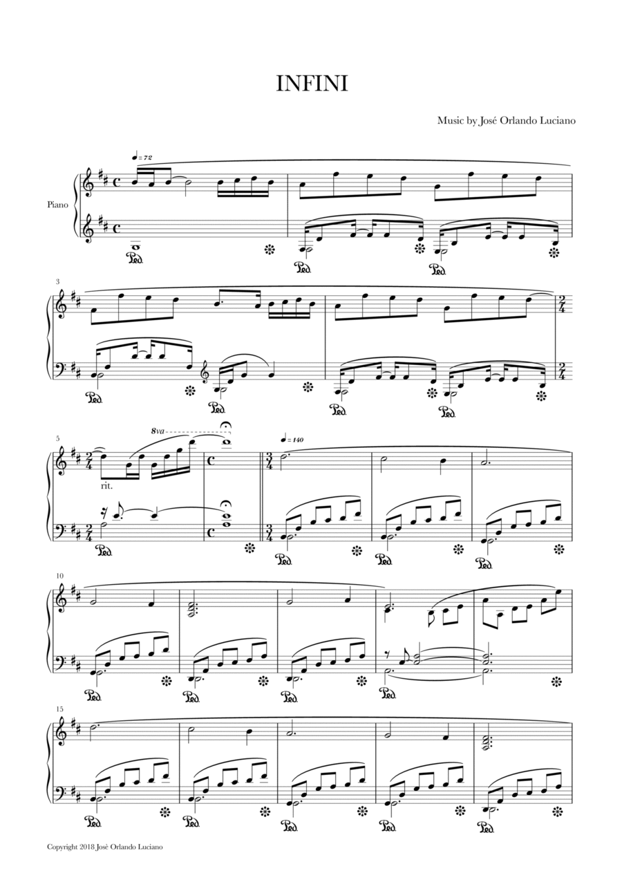 INFINI Piano Solo scores gallery preview page 1