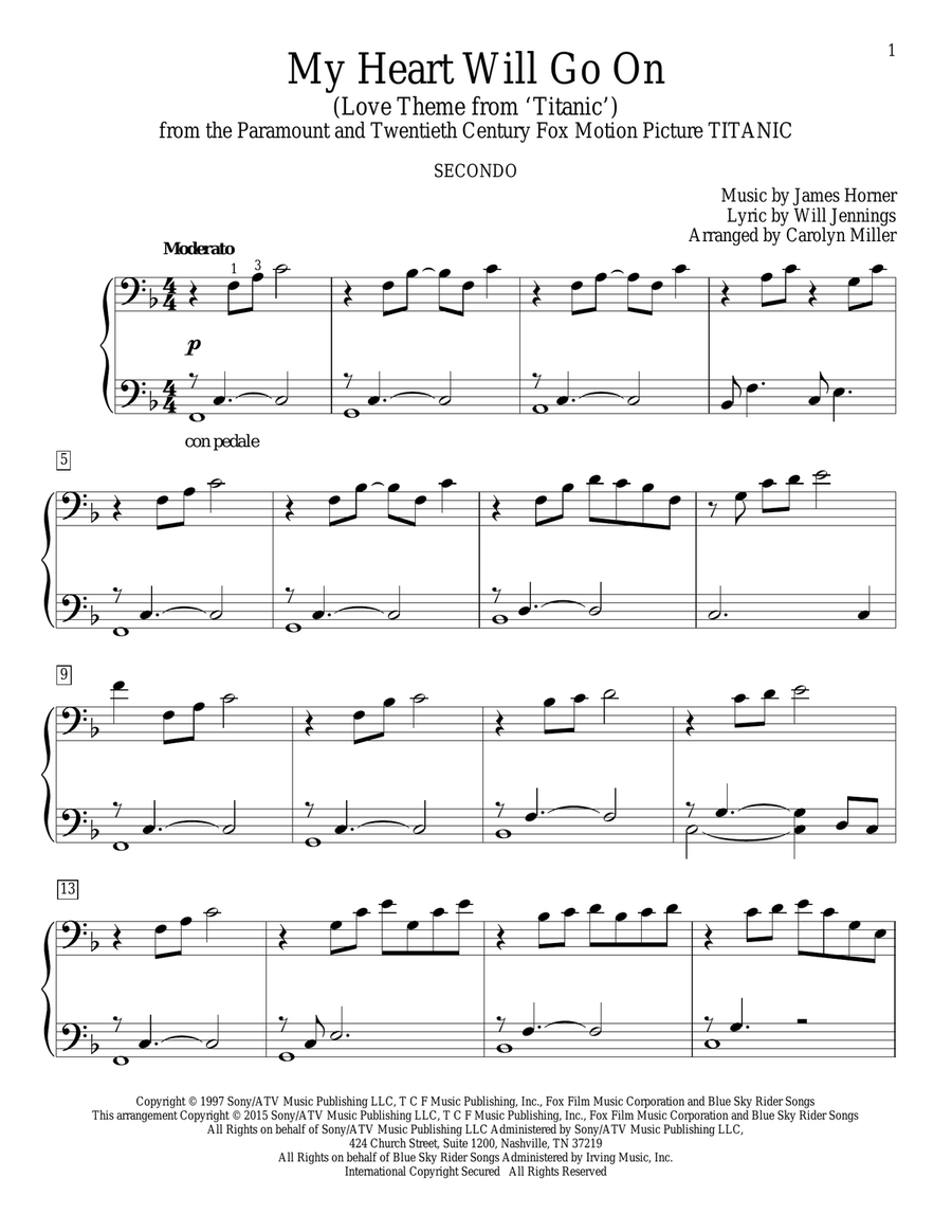 My Heart Will Go On (Love Theme From Titanic) Piano Method scores gallery preview page 1