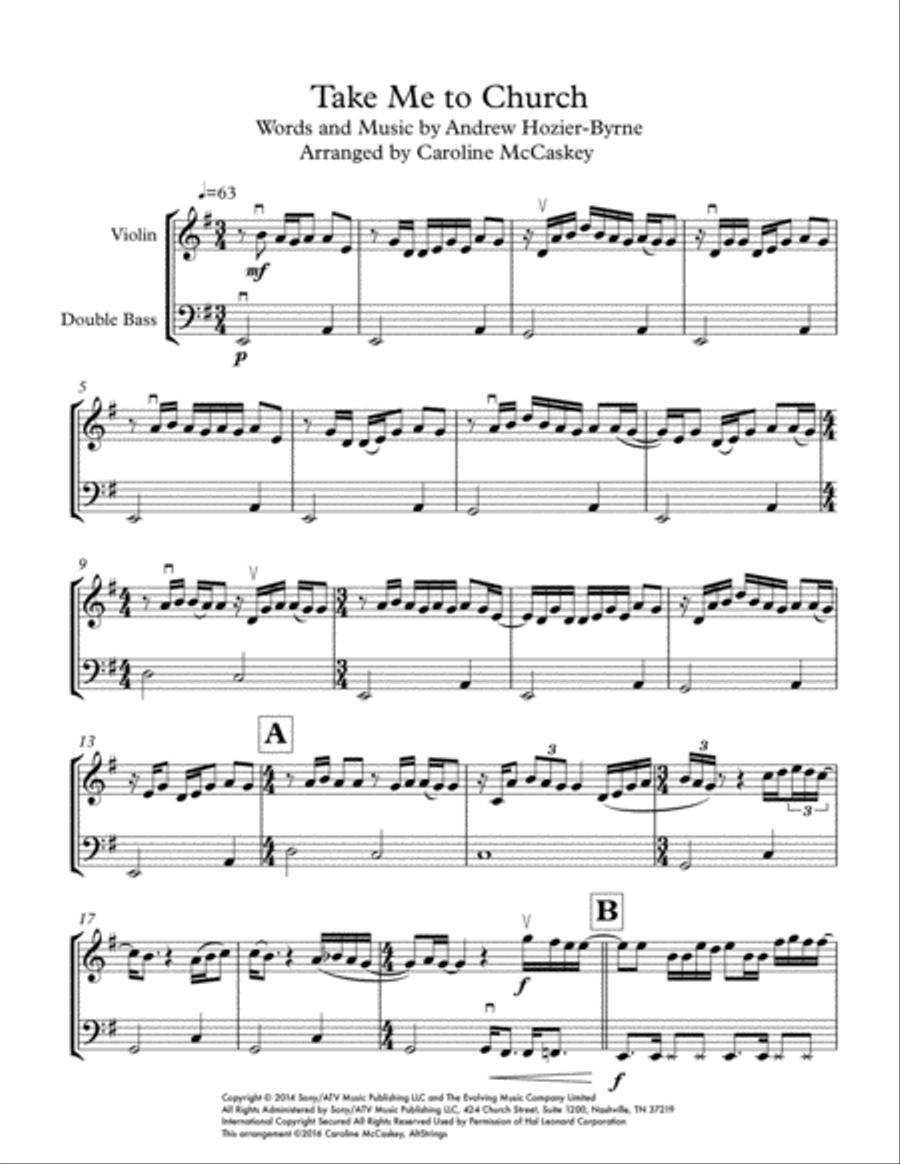 Take Me To Church Take Me To Church String Duet scores gallery preview page 2