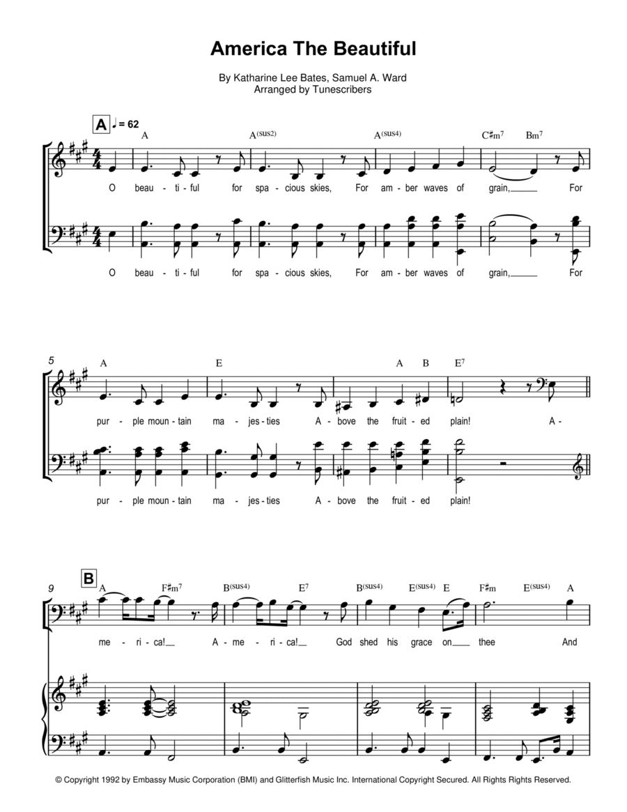 America The Beautiful Voice scores gallery preview page 1