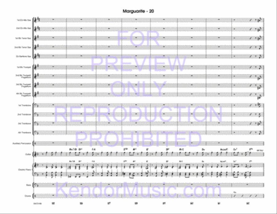 Marguarite (Full Score) Jazz Ensemble scores gallery preview page 21