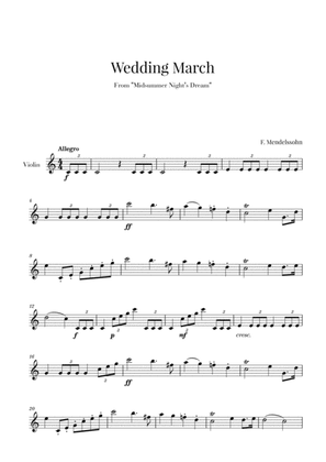 Book cover for Wedding March (Bridal Chorus - Here comes the Bride) for Violin Solo