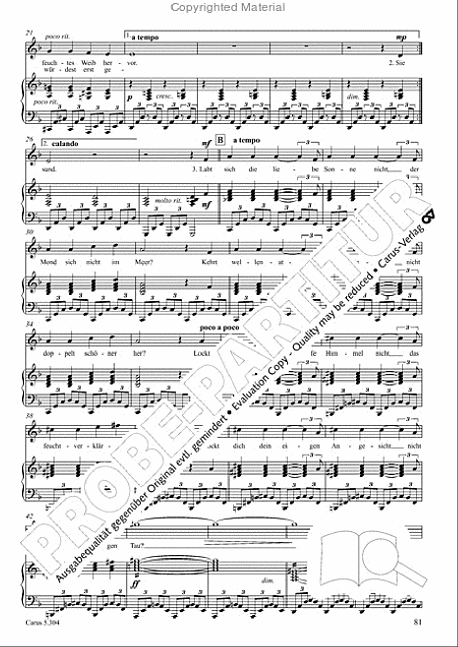 Schindler: Rosenzeit. Ein Liederzyklus uber die Liebe. Chansons fur Singstimme und Klavier Piano scores gallery preview page 82