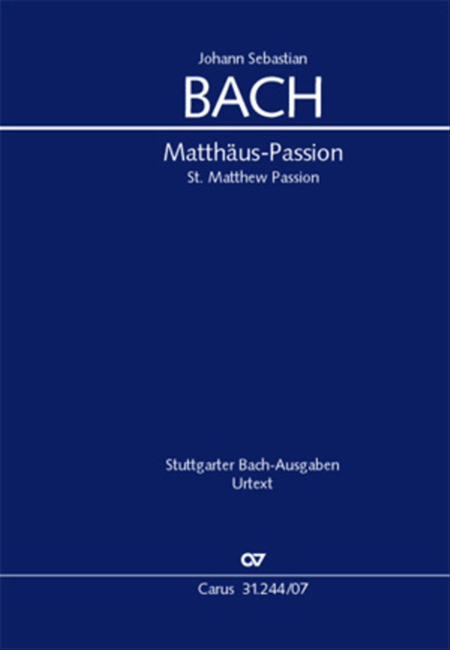 St. Matthew Passion (Matthaus-Passion) 4-Part scores gallery preview page 1