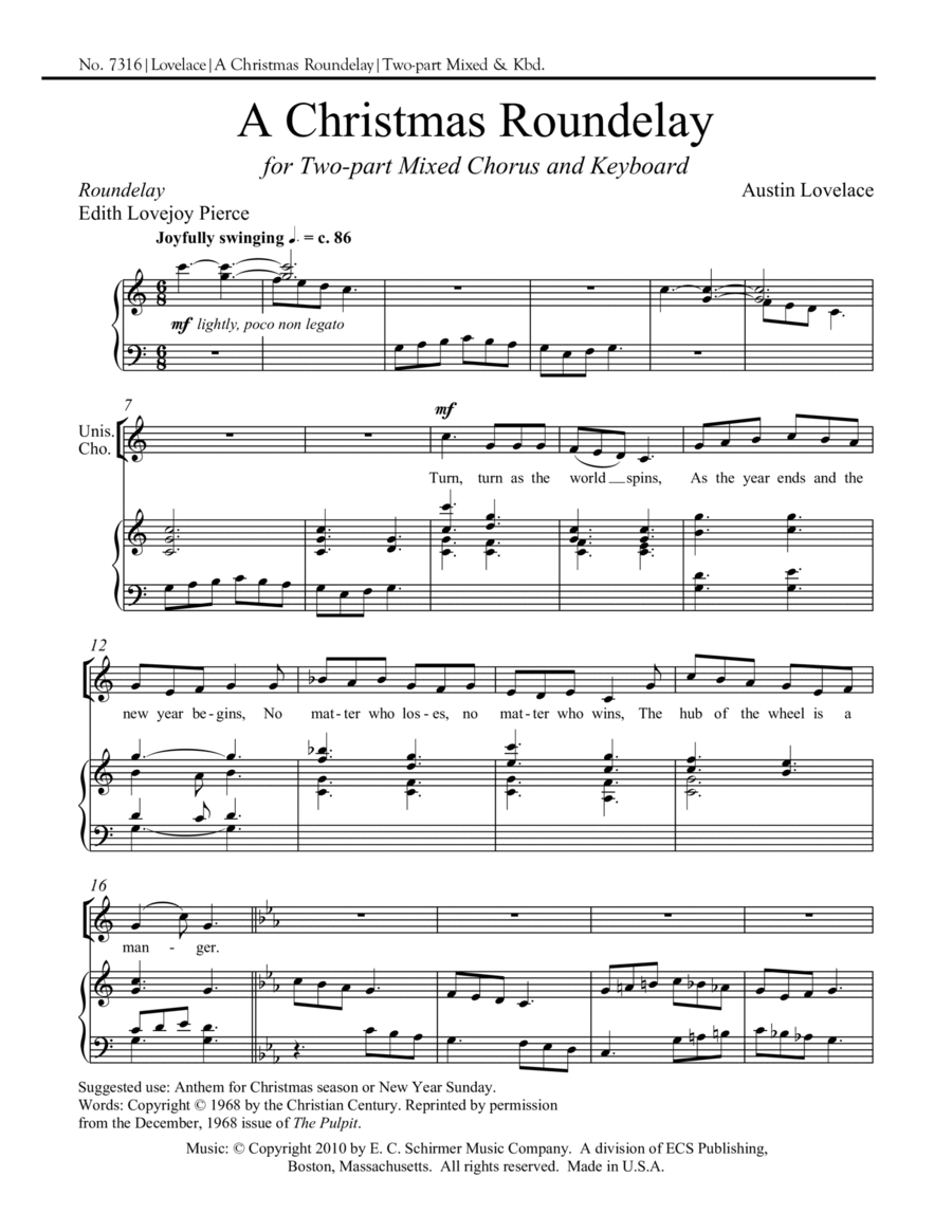 A Christmas Roundelay 2-Part scores gallery preview page 1