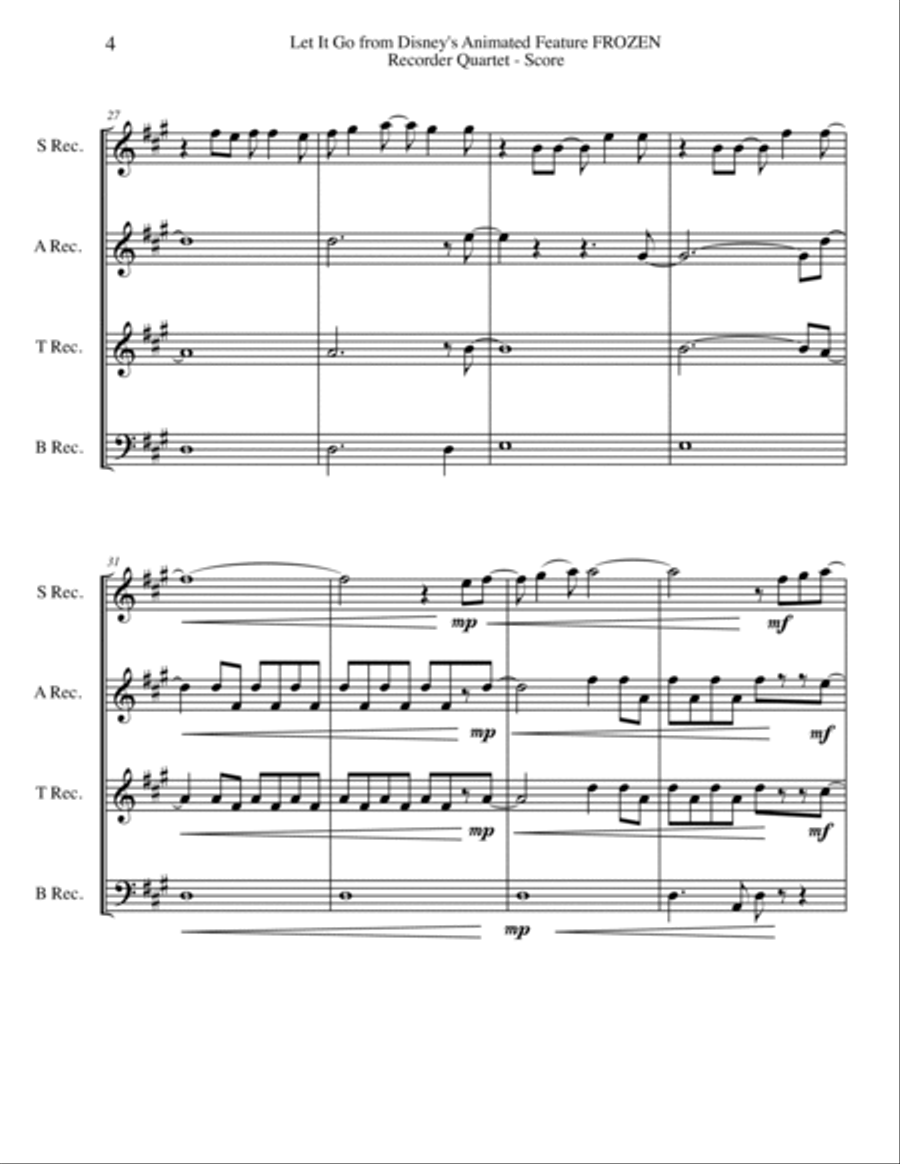 Let It Go (from Frozen) Small Ensemble scores gallery preview page 4