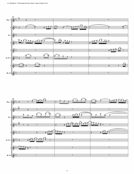 Fugue 24 from Well-Tempered Clavier, Book 1 (Flute Octet) image number null