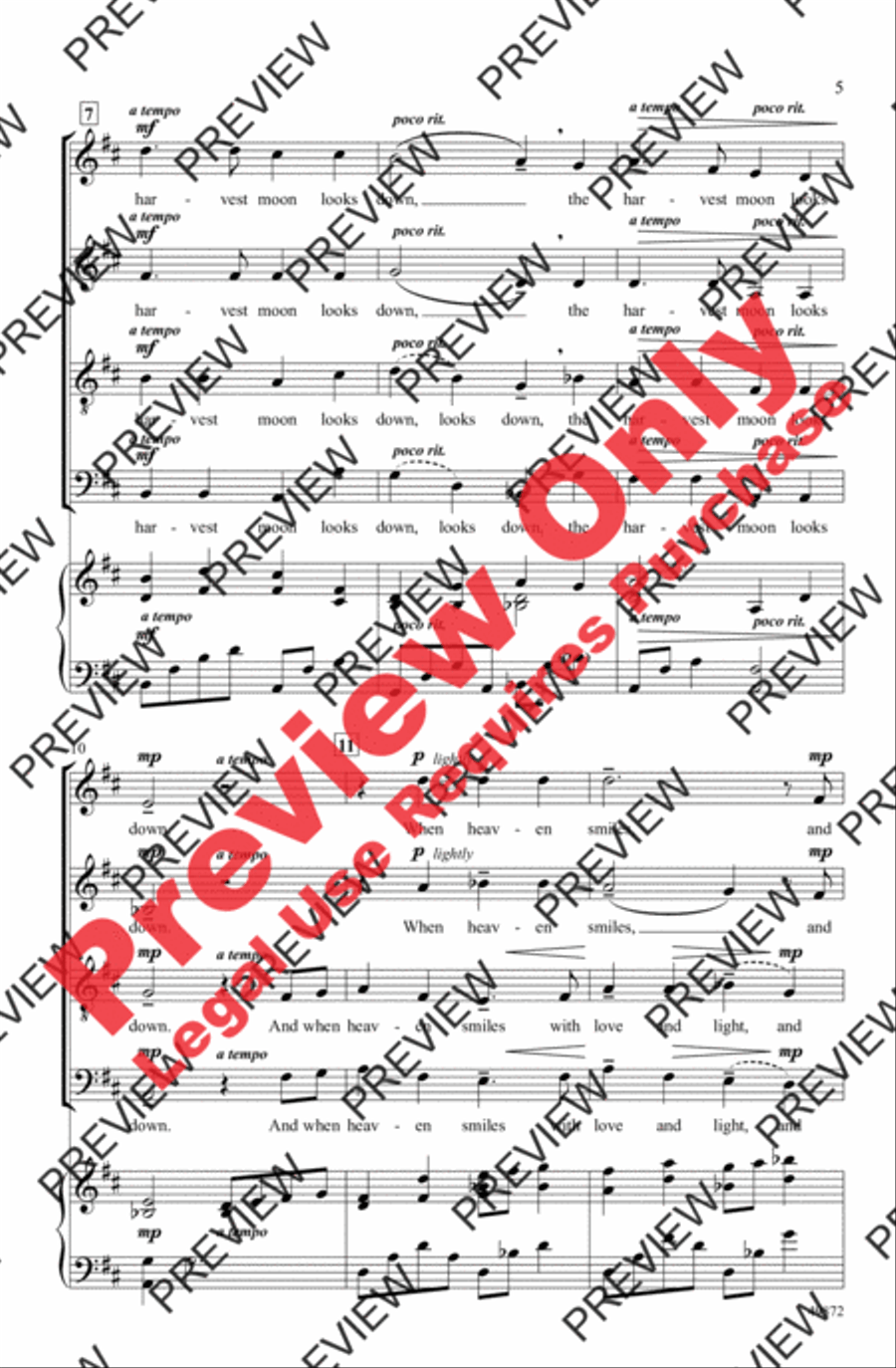 Autumn Vesper 4-Part scores gallery preview page 5