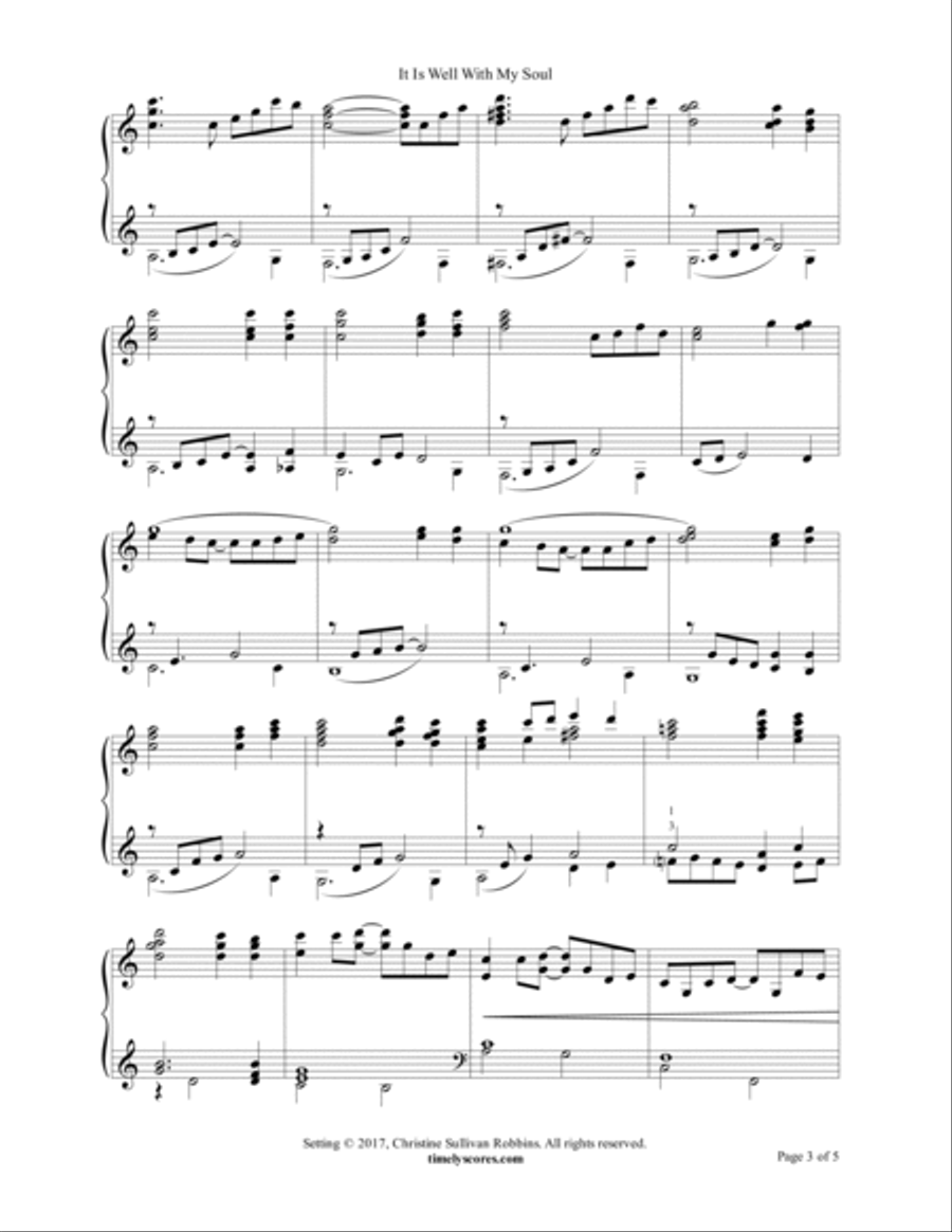 It Is Well With My Soul (When Peace Like a River) Piano Solo scores gallery preview page 3