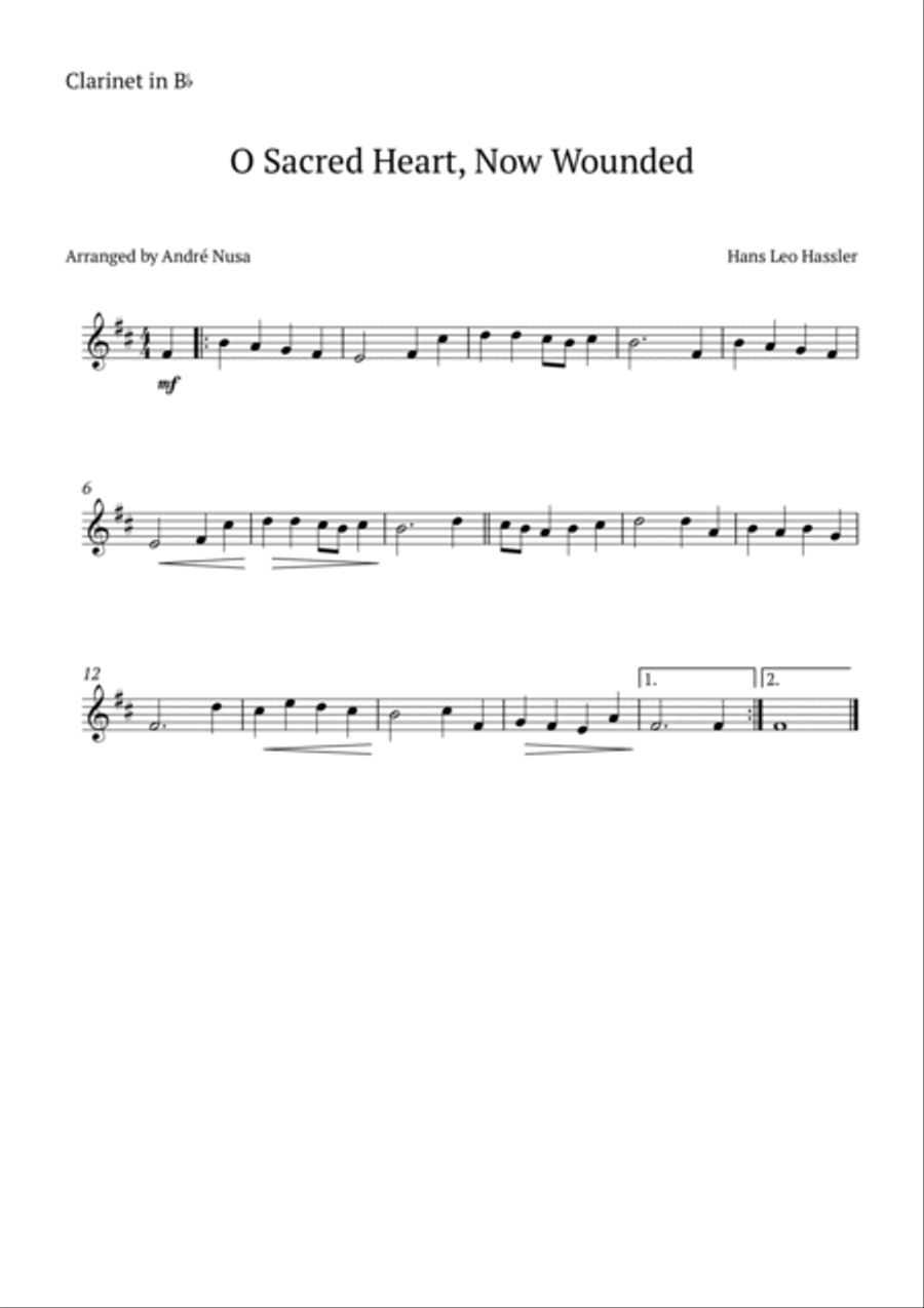 O Sacred Heart, Now Wounded Woodwind Duet scores gallery preview page 2