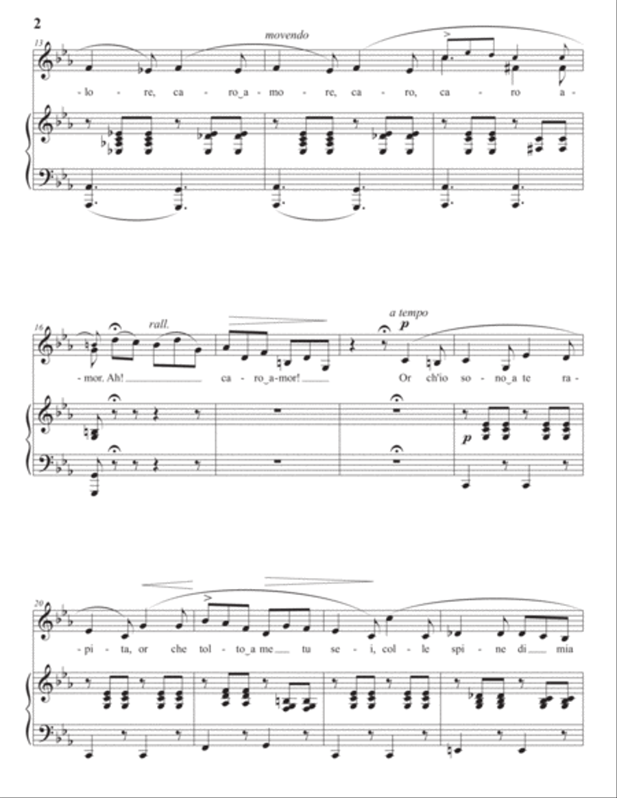 DONIZETTI: La lontananza (transposed to C minor) Voice scores gallery preview page 3