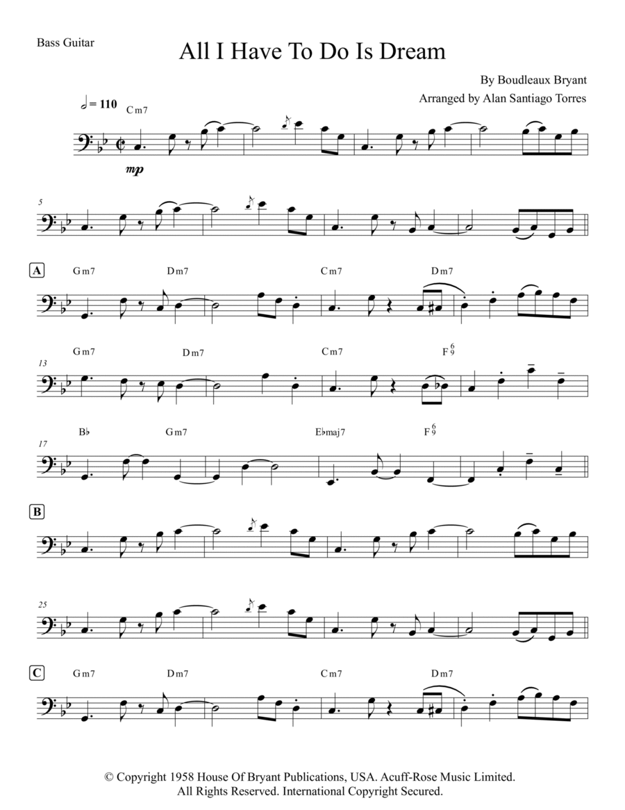 All I Have To Do Is Dream Tenor Saxophone scores gallery preview page 1