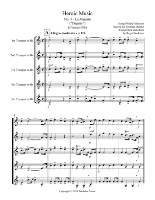 Heroic Music - No. 1. La Majeste (Bb) (Trumpet Quintet)