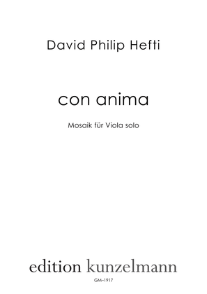 Book cover for con anima, Mosaic for viola solo