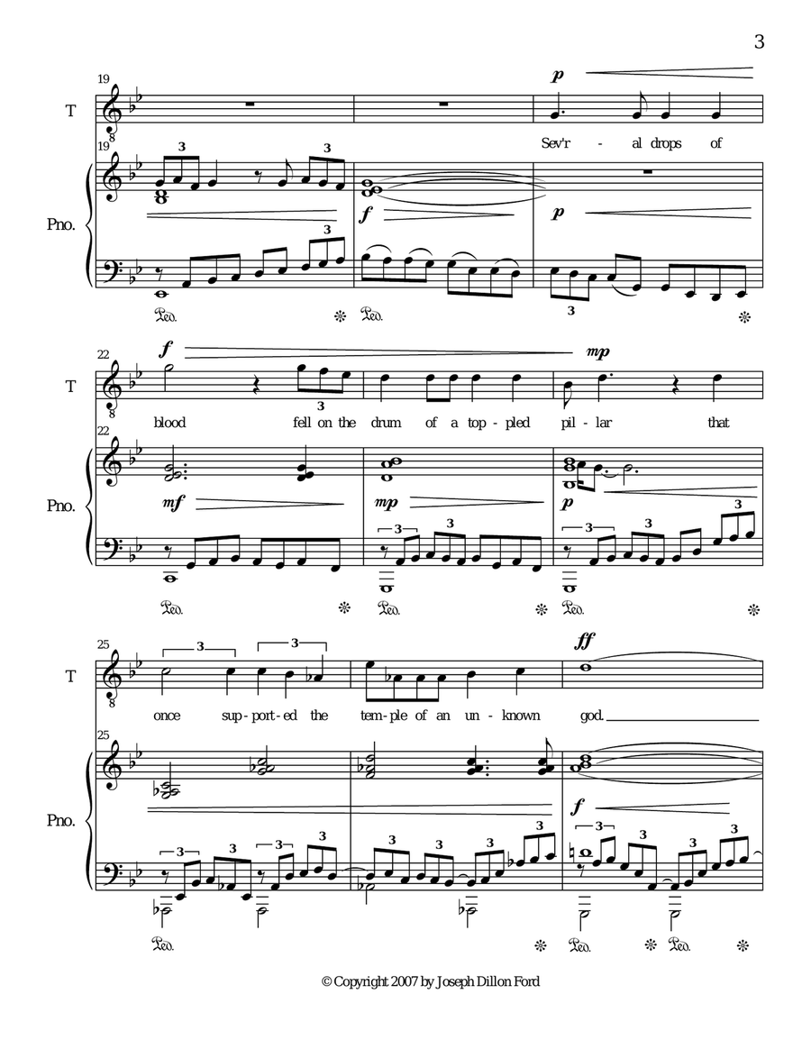To an unknown God, from Loves Ancient and Forbidden - for tenor and piano Tenor Voice scores gallery preview page 3