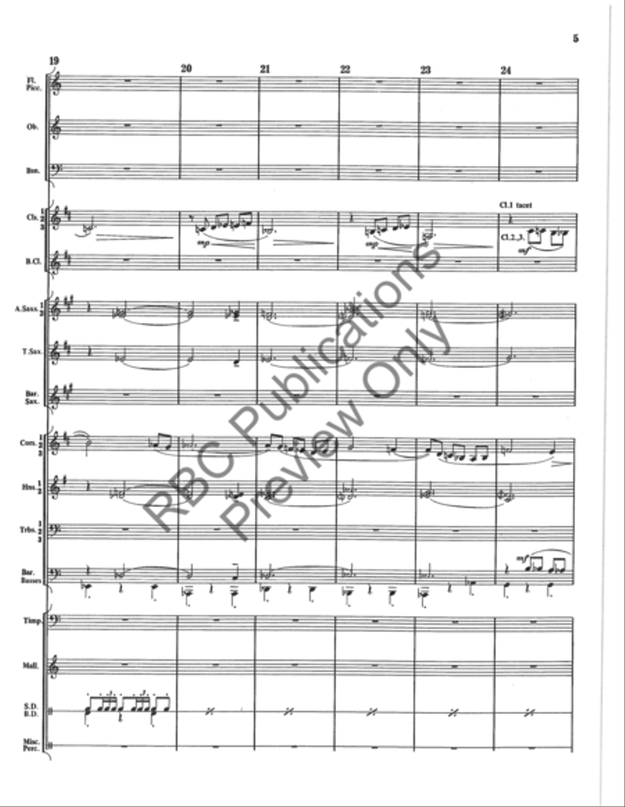 Danza Tambor Bolero Concert Band scores gallery preview page 6