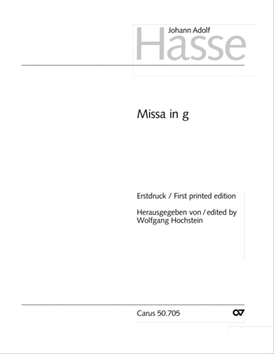 Missa in g. Hasse-Werkausgabe IV/3 4-Part scores gallery preview page 3