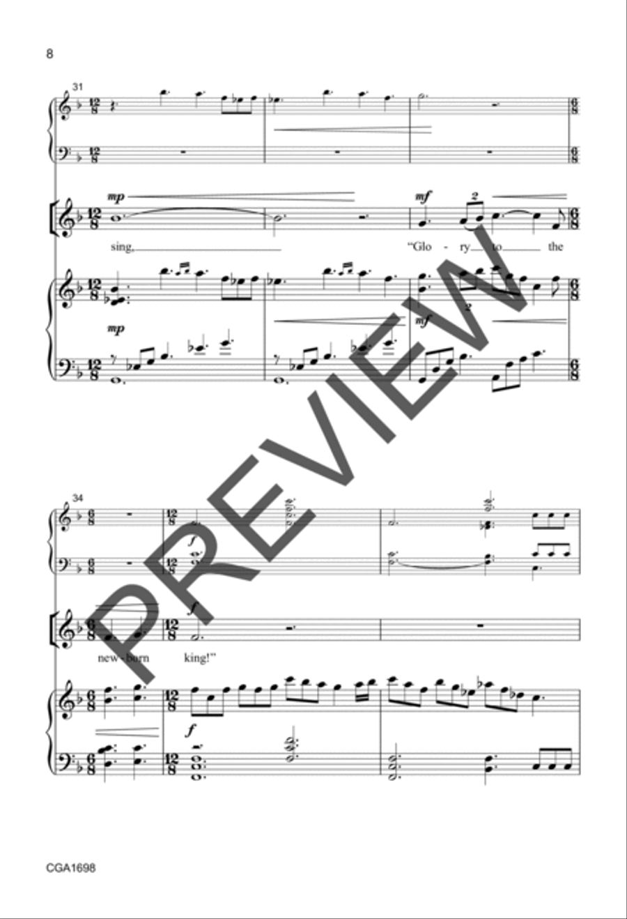 Hark! The Herald Angels Sing (Unison/Two-part) Unison Choir scores gallery preview page 7
