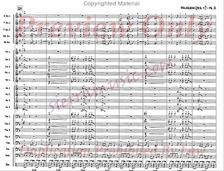 Malaguena Jazz Ensemble scores gallery preview page 16